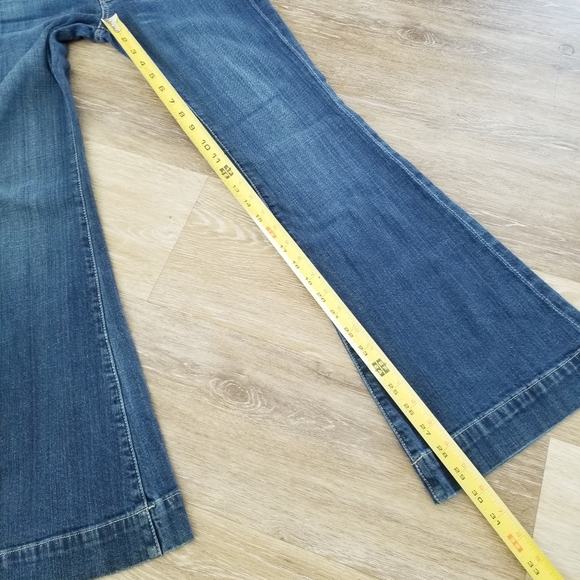 Hudson Vintage Low Rise Wide Leg Flare Women's Y2K Blue Jeans Flap Pockets sz 26 - Picture 13 of 14